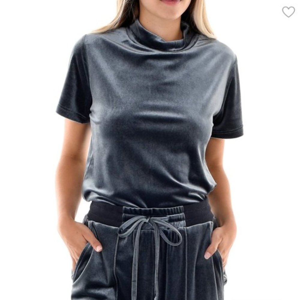 Paper Label Velour 2 Piece Set Midnight Blue Small